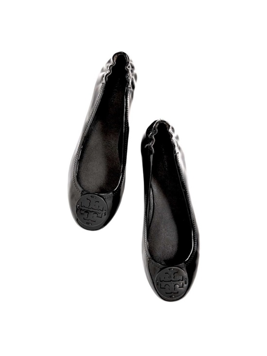Tory Burch Shoes - Tory Burch Reva Black Patent
Leather Ballet Flats - 7.5